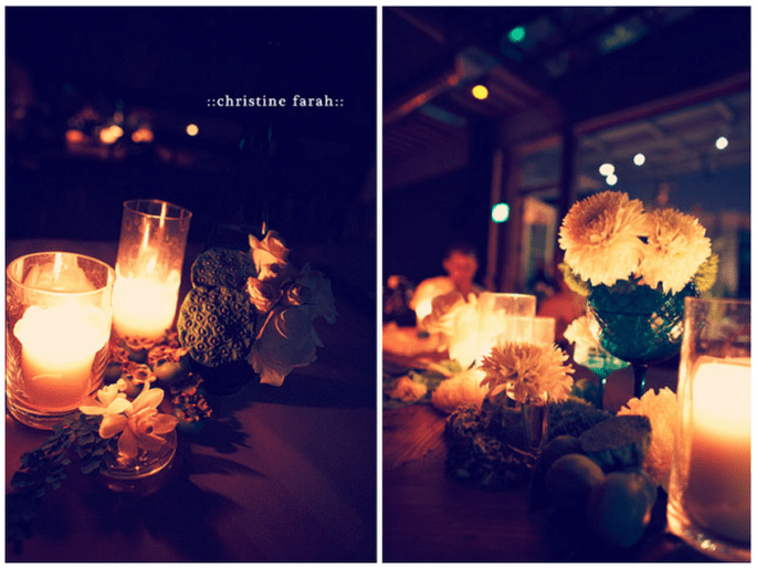 Decoración de boda con velas - Foto Christine Farah