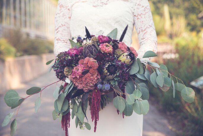 bouquet da sposa viola