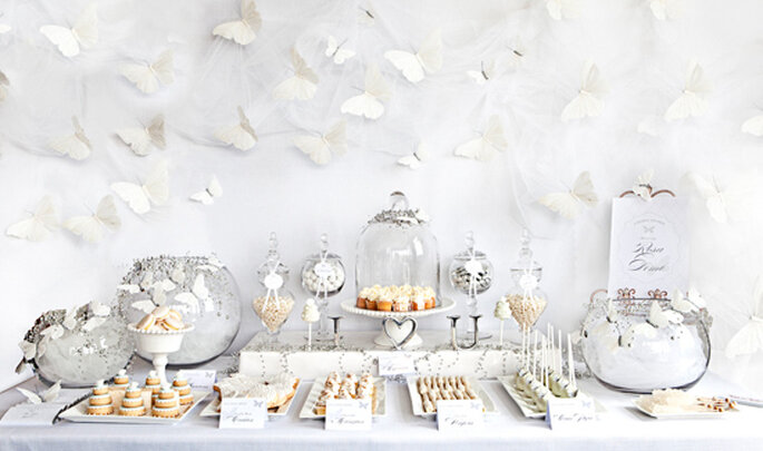 Una mesa de postres decorada con inspiración en las mariposas - Foto Rena Harvey