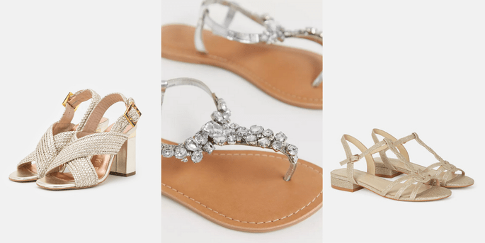 sandales mariage dorées argentées