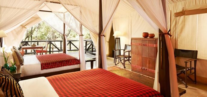 quarto de hotel estilo safari africano