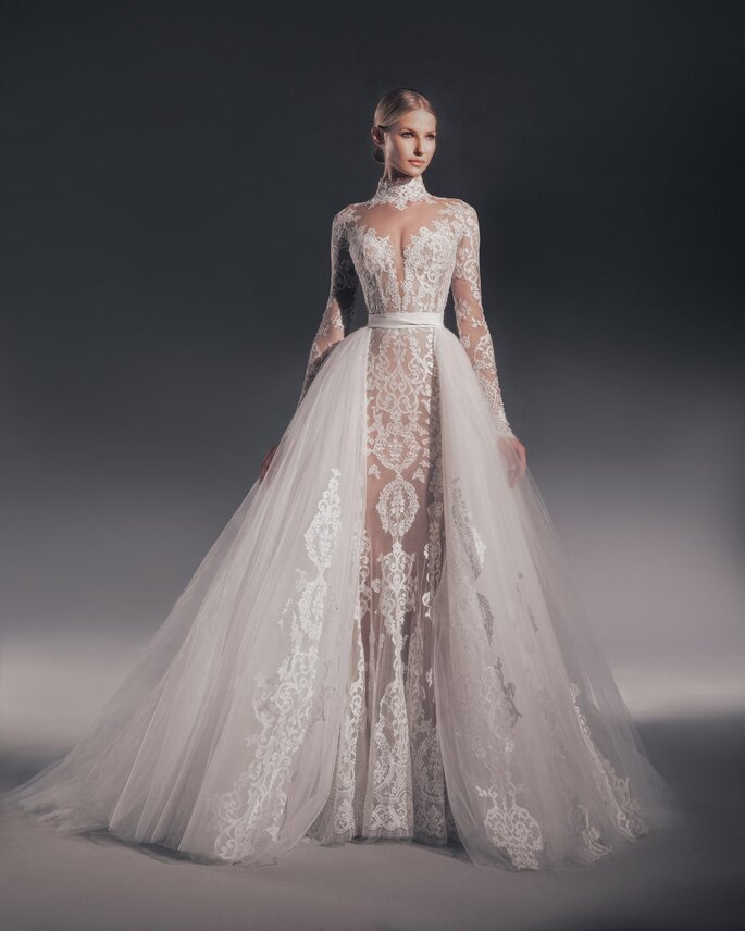 50 vestidos de novia con cuello cisne: ¡elegancia y armonía nupcial!