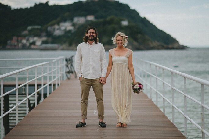 boda íntima de dos surferos en Donostia: Jess y Blain