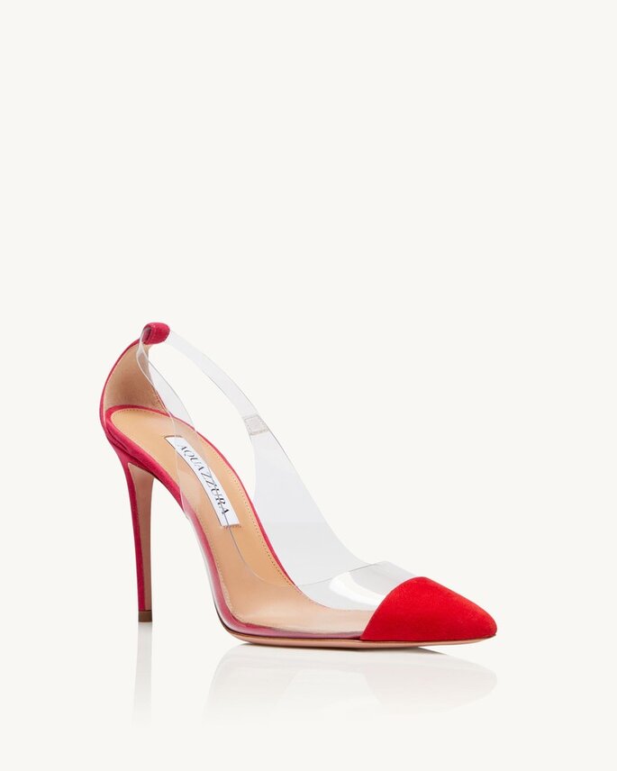 zapatos de fiesta con stileto con punta y base roja