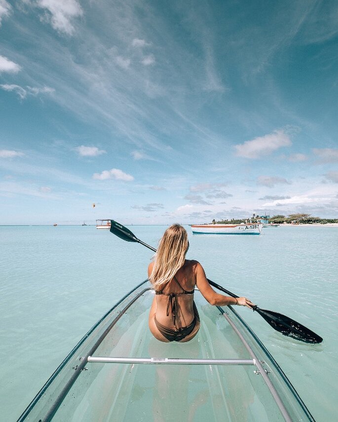 Kayak nel mare cristallino di Aruba