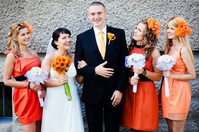 kolor przewodni ślubu pomarańczowy