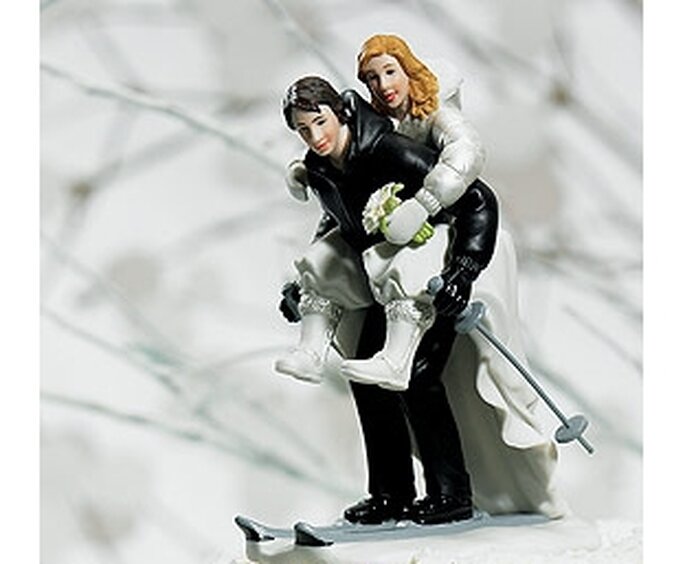 Figurine mariés hiver ski
