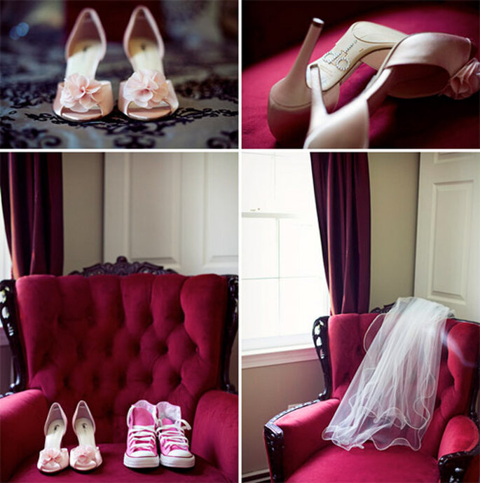 Zapatos personalizados y Converse en color rosa. Foto: Bianca Valentim