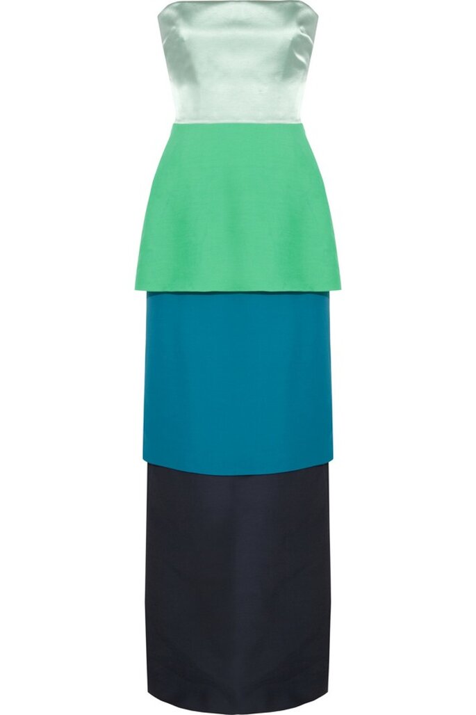 Vestido de fiesta con tendencia color blocking de Roksanda Ilincic - Foto Net a Porter