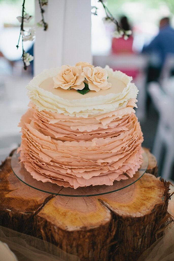 Los mejores pasteles de boda con estilo rústico - Foto Courtney Reese Photography