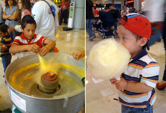 Niños disfrutando de algodones de azúcar que ellos hicieron - Foto: Gule Guli