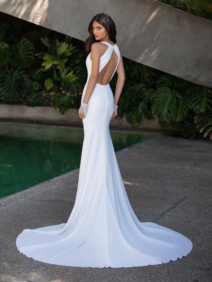 Robe de mariée sirène avec un dos nu