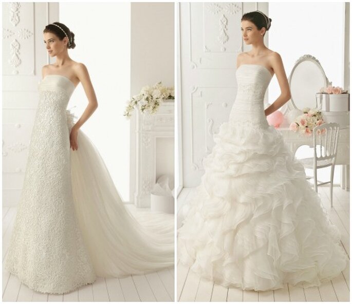 Due proposte eleganti e glamour per la sposa del 2013. Foto: www.airebarcelona.es