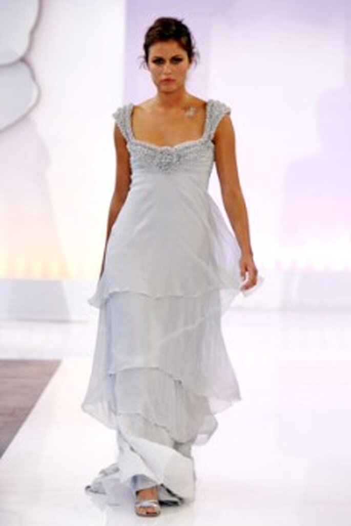 Cymbeline 2010 - Dawa, vestido largo en gaza y seda, escote corazón