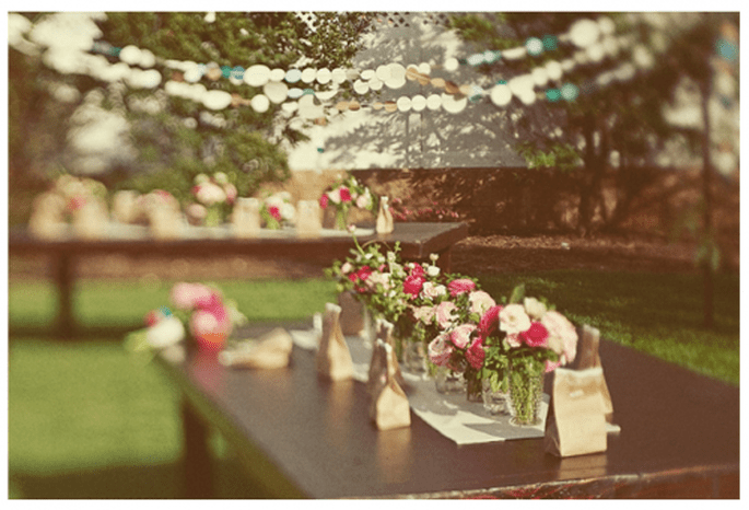 Mesas rectangulares para el banquete de tu boda - Foto One Love Photo