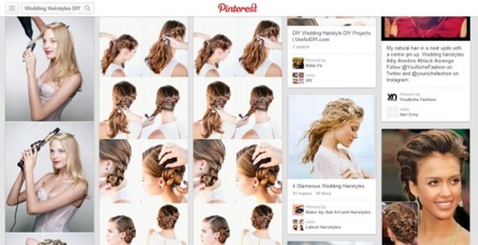 Tutoriales de peinados DIY para novias en Pinterest