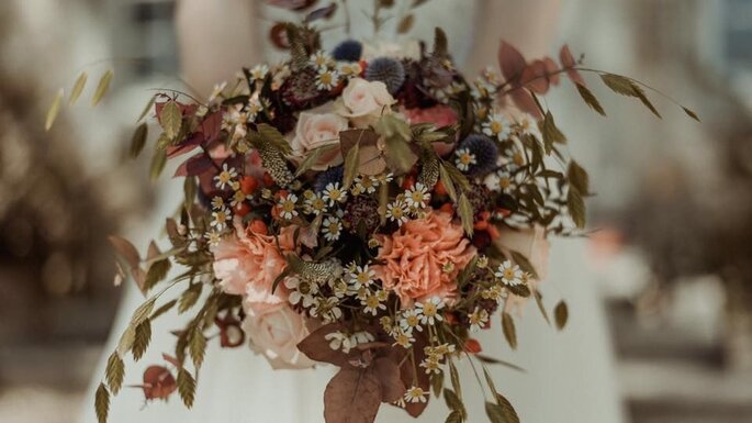 Bouquet de fleurs séchées pour un mariage 