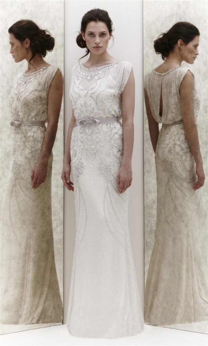 Vestido de novia estilo vintage con cinto de diamantes - Foto Jenny Packham 2013