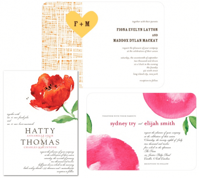 Invitaciones de boda coloridas y en tendencia para primavera 2013 - Foto Wedding Paper Divas