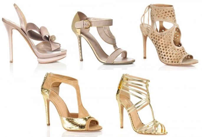 Zapatos para novias 2013 en color nude y dorado - Foto M'oda 'Operandi