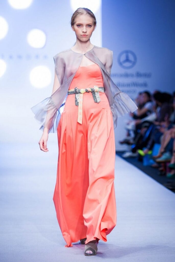 Vestidos de fiesta inspirados en la cultura y tradición de Perú - Foto Sandra Weil en MBFWMX