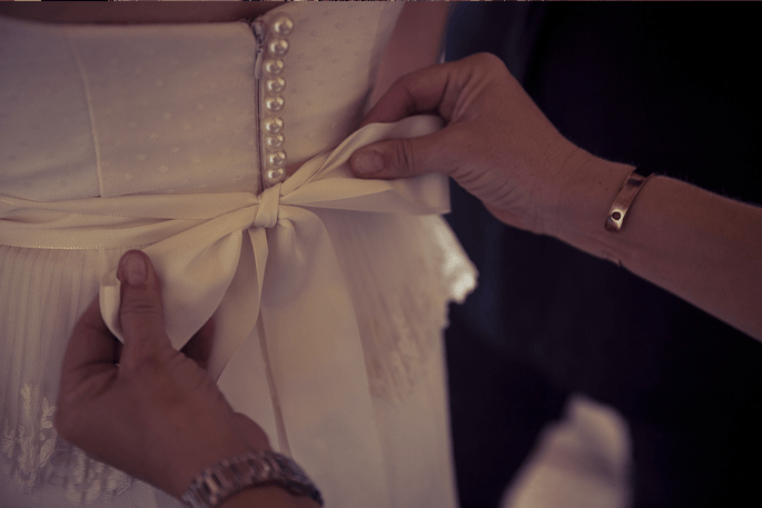 Nœud de la robe de mariée
