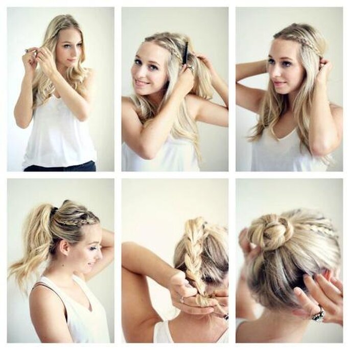 Inspírate en los tutoriales de internet para crear tu peinado de novia. Foto: E& the world