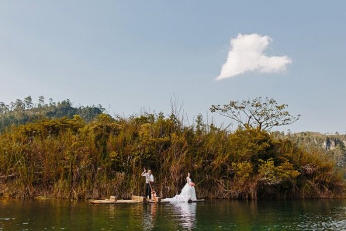 Sesión Trash the Dress en Lago Montebello, Chiapas - Foto Abimelec Olan