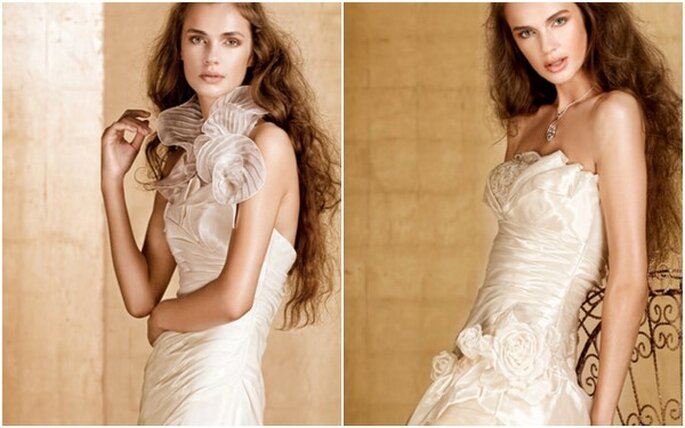 Vestidos de novia 2012 con organza y preciosos bordados