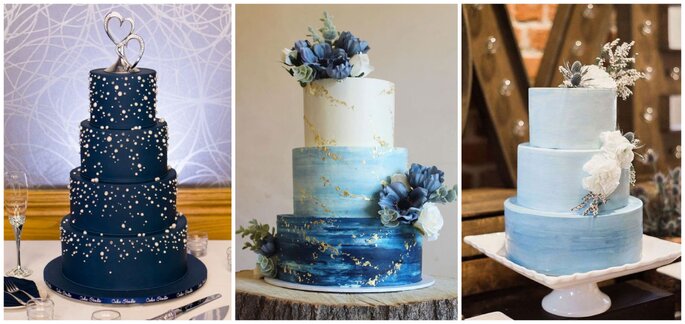 Ideias de bolo em casamento azul