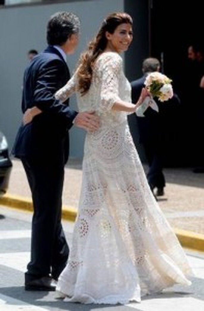 Vestido de novia de Juliana Awada boda civil