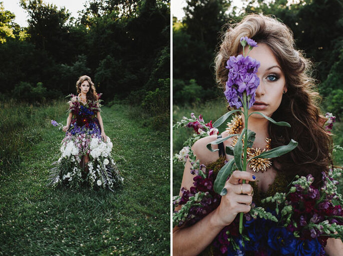 Un vestido precioso hecho con flores naturales - With Love & Embers