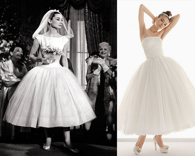 El vestido de novia de Audrey Hepburn ha inspirado a muchas novias, entre ellas el modelo 'Nazaret' de Aire Barcelona
