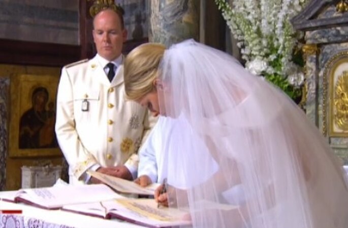 Unterschrift kirchliche Zeremonie Hochzeit Monaco