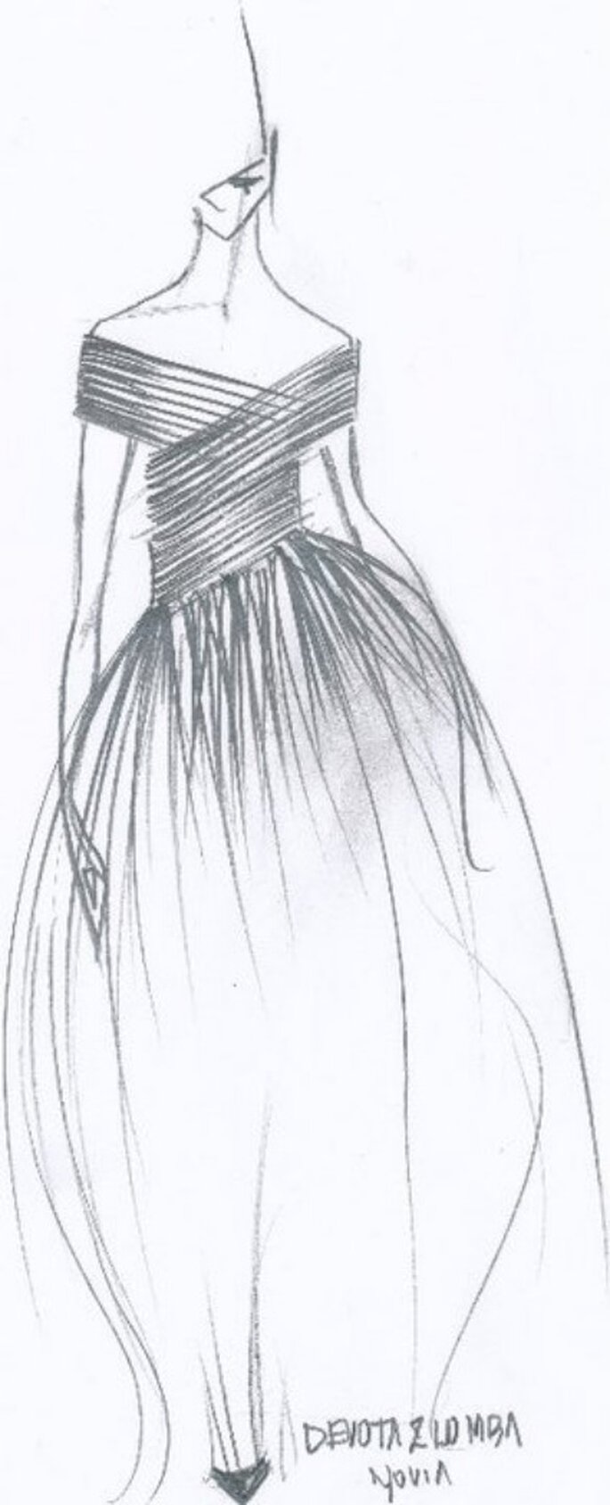 Boceto de la nueva colección de vestidos de novia Devota&Lomba 2012