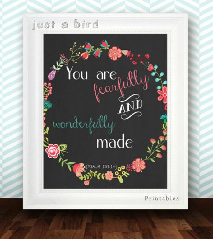 10 mensajes de amor para decorar tu boda - Foto Just a Bird Printables vía de Etsy