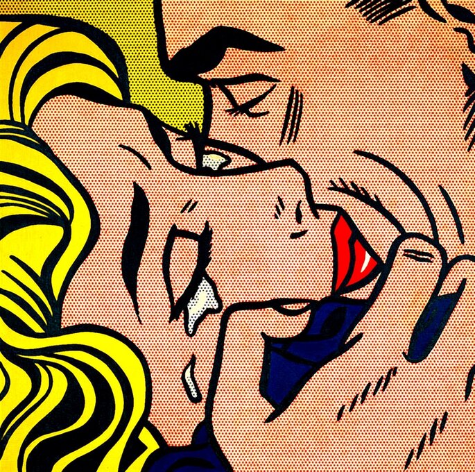 Obra: O beijo V, de Roy Lichtenstein