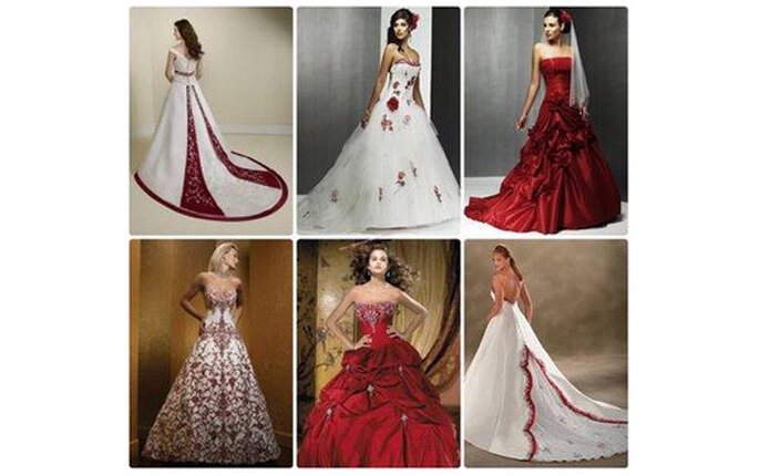 Distintas propuestas de vestidos de novia rojos