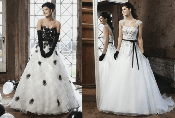 Vestidos de novia corte princesa con detalles y accesorios en color negro - Foto Sincerity