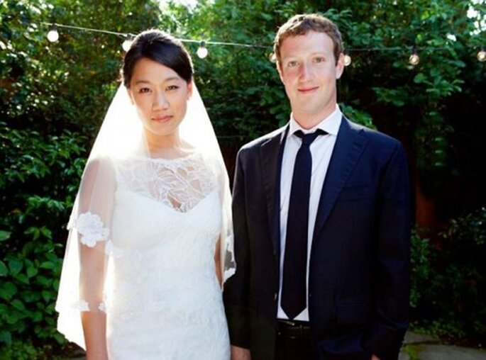 Mark Zuckerberg y Priscilla Chan en su boda - Foto Facebook oficial de Mark Zuckerberg