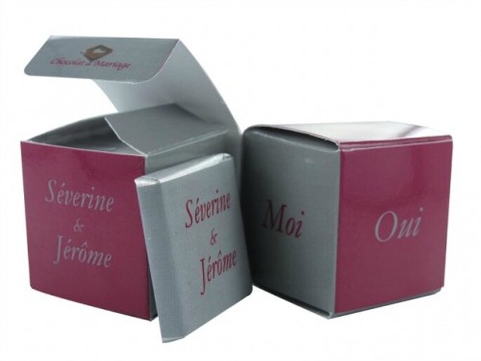 Personalisierte Verpackungen werden zu hübschen Hinguckern auf Ihrer Hochzeit - Foto : Chocolat de Mariage