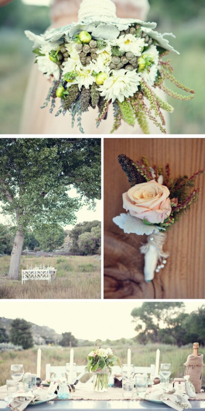 Complementa la decoración de tu boda y todo el ambiente con hierbas con olor - Foto AE Martin Photography