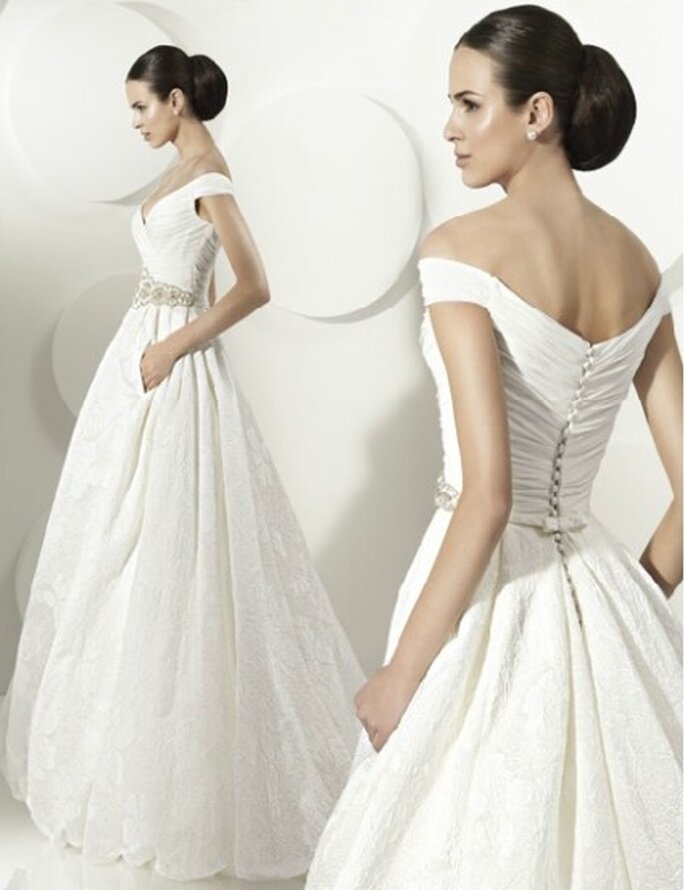 Vestido de novia 2012, corte de gala con escote en corazón. By Franc Sarabia 