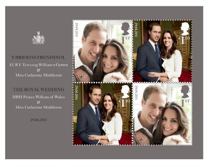 Sellos de la boda real. Foto: Royal Mail