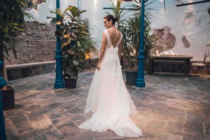 vestido de novia escote espalda