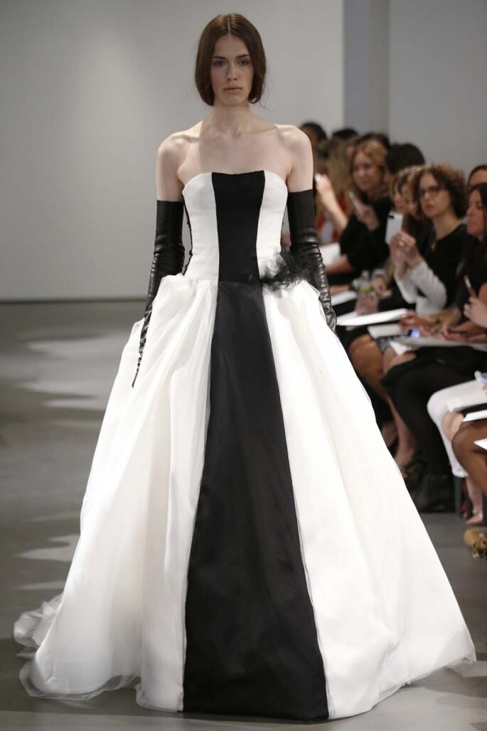 Vestido de novia blanco y negro de Vera Wang - Colección Primavera 2014