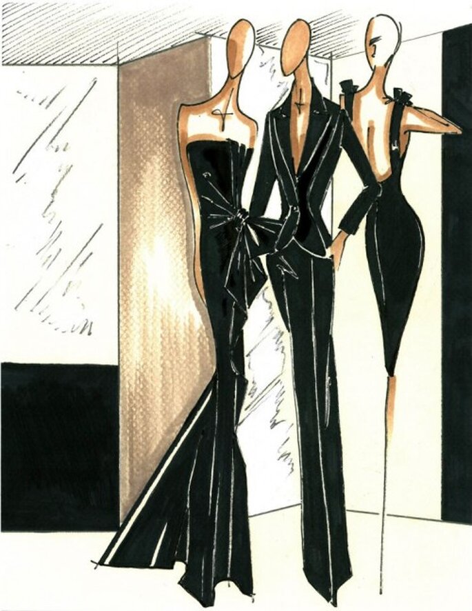 Vestidos de fiesta elegantes en color negro de Carolina Herrera