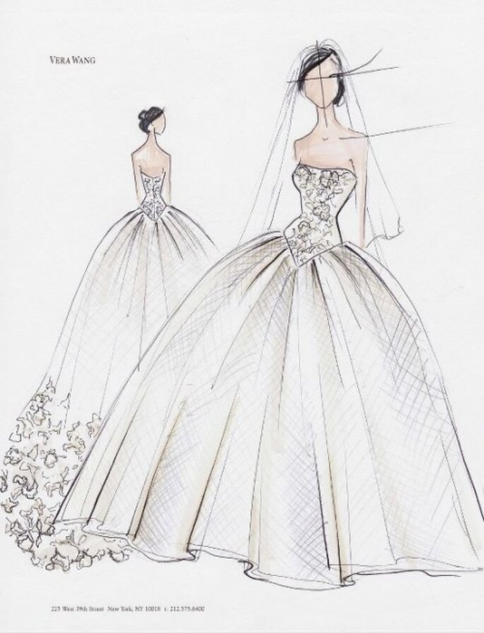 Inspírate! Espectaculares bocetos de vestidos de novia y de fiesta Vera Wang