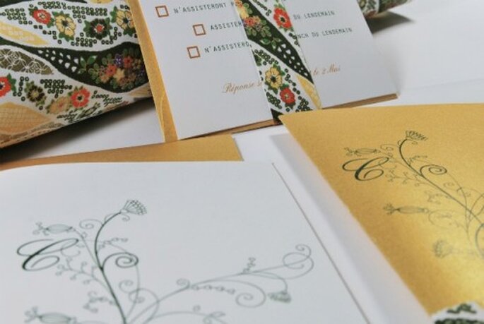 Faire-part de mariage aux couleurs du printemps pour l'Art du Papier - Crédit photo : Jeanne C