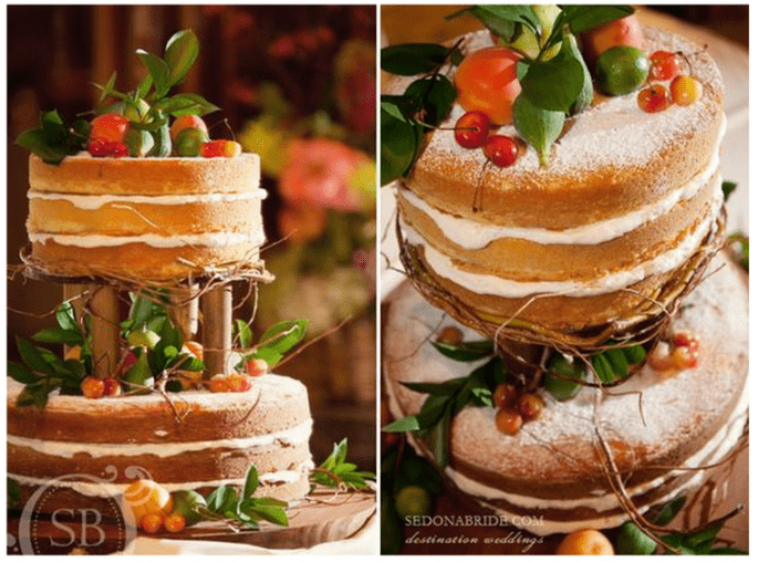 El naked cake, la tendencia más deliciosa en pasteles de boda - Foto Sedona Bride